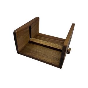 New Acacia Wood Napkin Holder NWT Matte Finish Summer Outdoor Patio Dining Wind